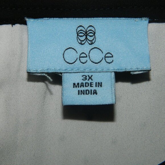 CeCe Swiss Dot Peter Pan Tie Blouse Sz 3X (VV-16) - Picture 2 of 5